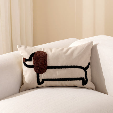 Modern Simple Household Canvas Embroidered Pillow Cover - Wnkrs