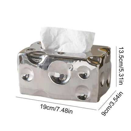 Cheese-Themed Ceramic Tissue Box - Cute and Practical Home Accessory - Wnkrs