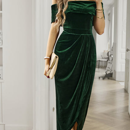 Solid Color Strapless Bodycon Long Dress Women's Dress