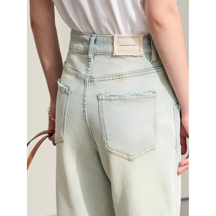 Pantalones vaqueros rectos vintage de moda para mujer