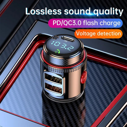 PD30W+QC 3.0 Bluetooth 5.4 Car FM Transmitter with Handsfree and Fast Charging