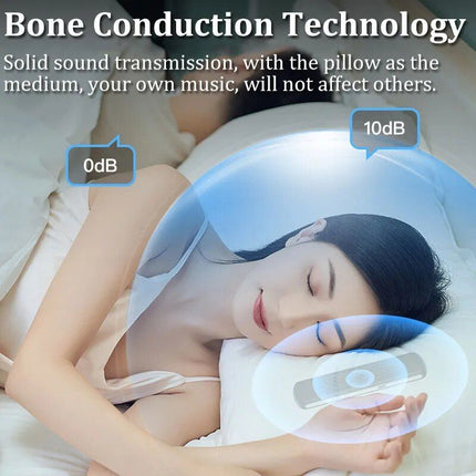 Wireless Bone Conduction Bluetooth Speaker; Under Pillow Music Box with Built-in White Noise for Improved Sleep - Wnkrs