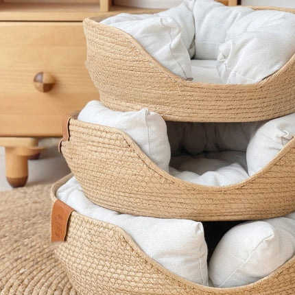 Handmade Bamboo Weaving Cat & Puppy Bed