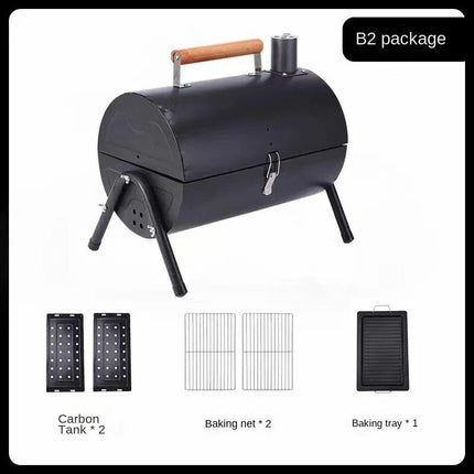 Portable Dual Cooking Area Charcoal Grill – Smoke-Free, Easy Carry BBQ for Outdoor Adventures - Wnkrs