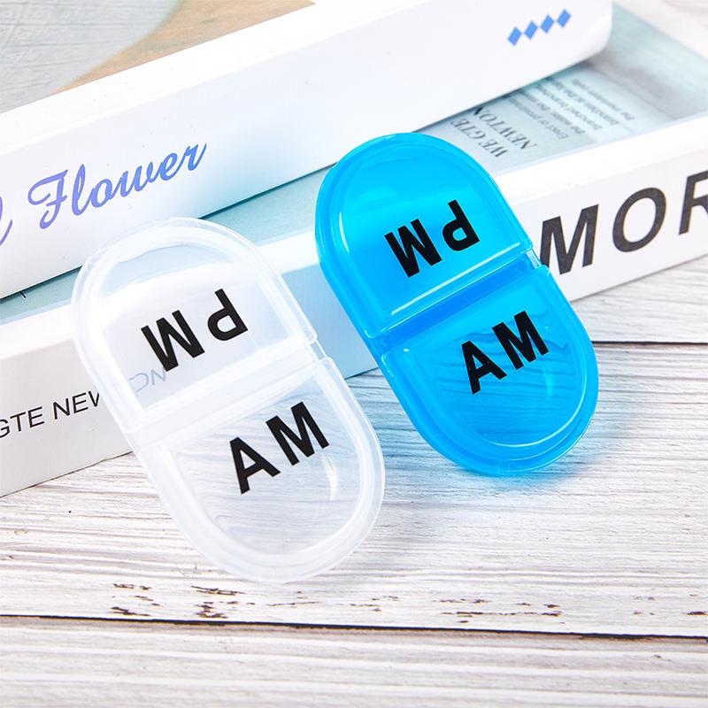 Compact AM PM Two-Compartment Pill Organizer