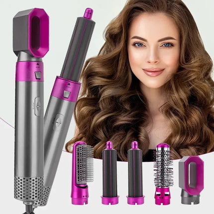 5-in-1 Hot Air Hair Styling Comb: Dry, Curl, and Straighten - Wnkrs