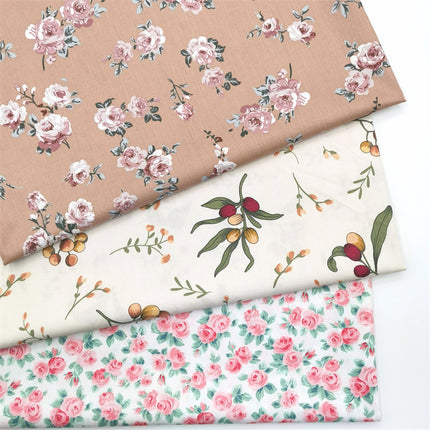 Pastoral Small Rose Berry Cotton Twill Cloth Bedding Goods Home Clothes Dress Fabric - Wnkrs