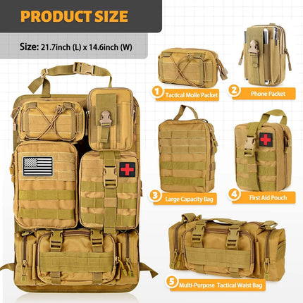 Universal Tactical Car Seat Organizer with 5 Molle Pouches - Wnkrs