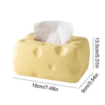 Cheese-Themed Ceramic Tissue Box - Cute and Practical Home Accessory - Wnkrs