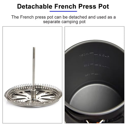 Système de cuisson de camping portable avec échangeur de chaleur et réchaud à gaz