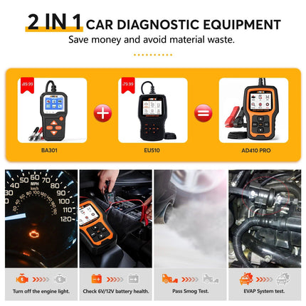 Professional OBD2 Scanner with Battery Test and Diagnostic Features - Wnkrs