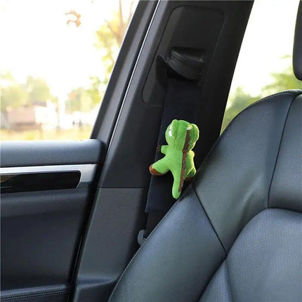 Green Dinosaur Plush Car Seat Belt Cover for Comfort & Style - Wnkrs