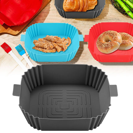 Silicone Air Fryer Tray Basket Liners Non-Stick Safe Oven Baking Tray Pot - Wnkrs