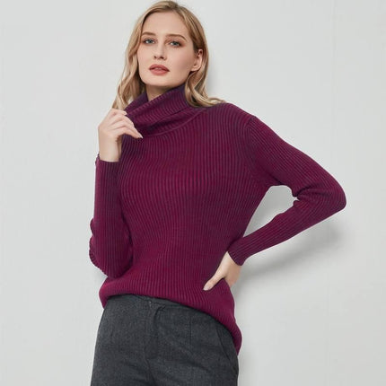 Pull à col roulé et manches longues pour femme