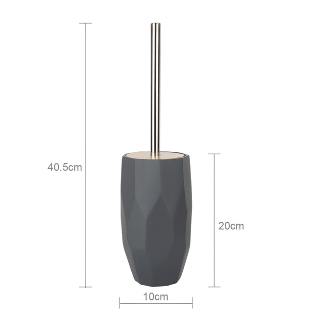 Eco-Friendly Resin Toilet Brush with Non-Slip Handle and Base