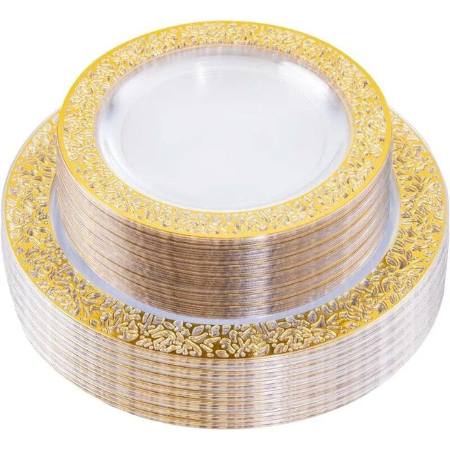 96pcs Gold Plastic Plates - Wnkrs