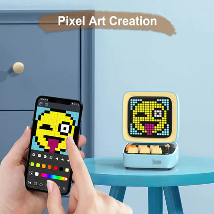 Haut-parleur Bluetooth de jeu rétro Pixel Art avec écran avant LED 16x16 contrôlé par application