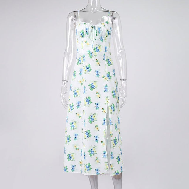 Women's Vintage Floral Printed Midi Dress - Wnkrs