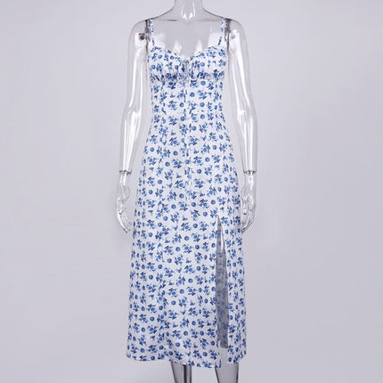 Women's Vintage Floral Printed Midi Dress - Wnkrs