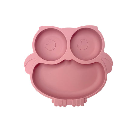 Assiette à ventouse en silicone sans BPA en forme de hibou mignon pour tout-petits