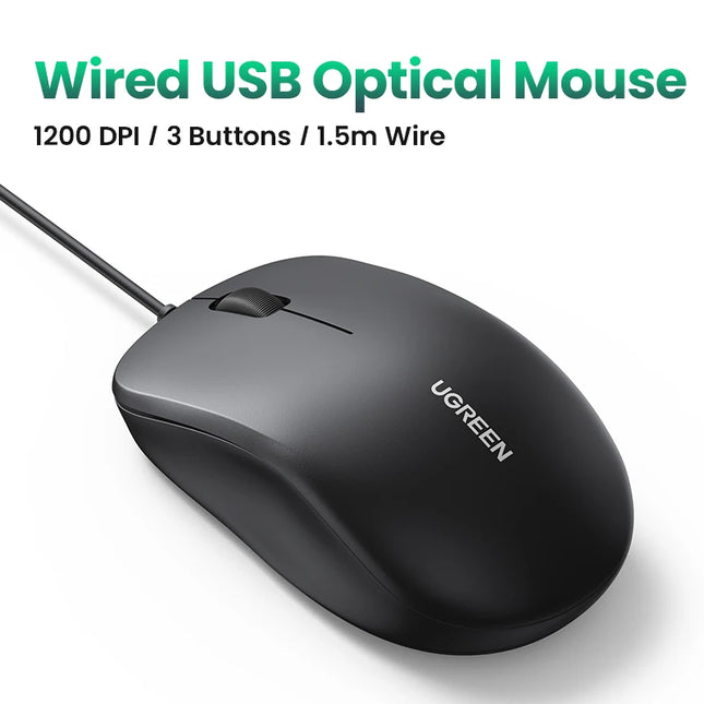 Ergonomic USB Wired Mouse with 1200 DPI