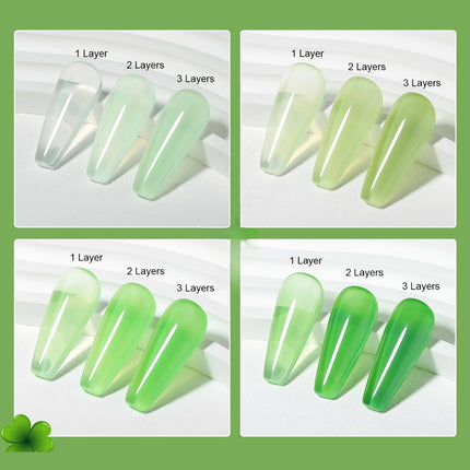 Lot de 6 vernis à ongles vert pastel à l'eucalyptus 10 ml