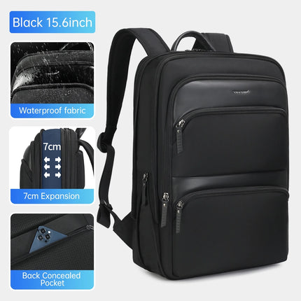 Mochila para computadora portátil de negocios para hombres: bolsa de viaje y escolar delgada e impermeable