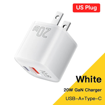 20W GaN USB-C PD Fast Charger with Dual Port QC 3.0