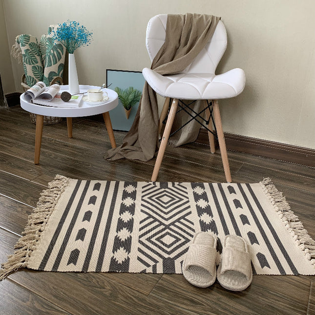 Nordic cotton and linen tassel carpet - Wnkrs