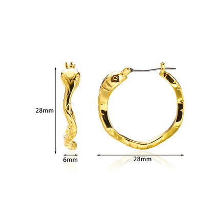 Gold Color Stainless Steel Hoop Earrings