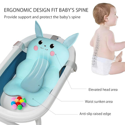 Soft Newborn Baby Bath Seat Cushion: Anti-Slip Foldable Tub Support Mat - Wnkrs