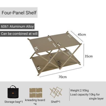 Multi-Level Portable Folding Camping Shelf – Aluminum Outdoor BBQ Table Rack - Wnkrs