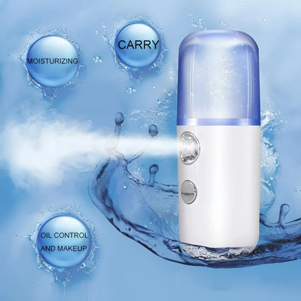 Mini vaporisateur de brume faciale nano - Humidificateur et hydratant rechargeable par USB