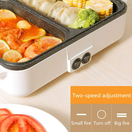 2-in-1 Electric BBQ Grill & Hot Pot with Non-Stick Plate - Wnkrs