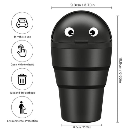 Universal Mini Car Trash Can with Swing Lid – Leakproof & Compact Auto Organizer Storage Bin - Wnkrs