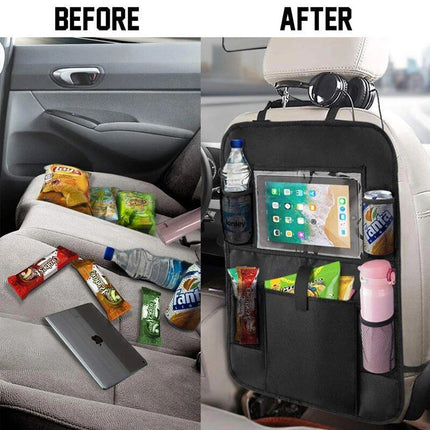 Universal Car Seat Back Organizer with Anti-Kick Mat & Waterproof Protection - Wnkrs