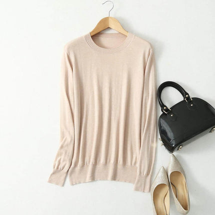 Women's Silk and Cashmere Basic Sweater - Wnkrs