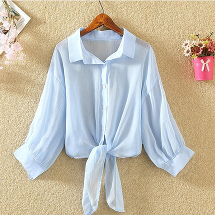 Women's Tie Waist Chiffon Shirt - Wnkrs