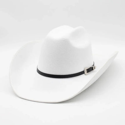 Chapeau de cowboy Fedora à bord roulé noir