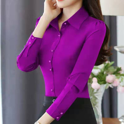 Women's Solid Color Office Shirt - Wnkrs