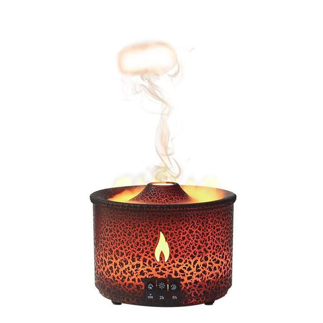 Volcano Eruption Aroma Diffuser & Air Humidifier with Flame Lamp Effect - Essential Oil Fragrance Machine for Home and Office - Wnkrs