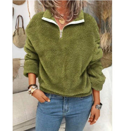 Women's Fleece Turn-Down Collar Sweater - Wnkrs