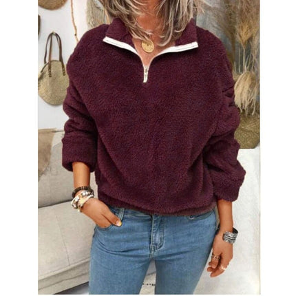 Women's Fleece Turn-Down Collar Sweater - Wnkrs