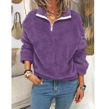 Women's Fleece Turn-Down Collar Sweater - Wnkrs