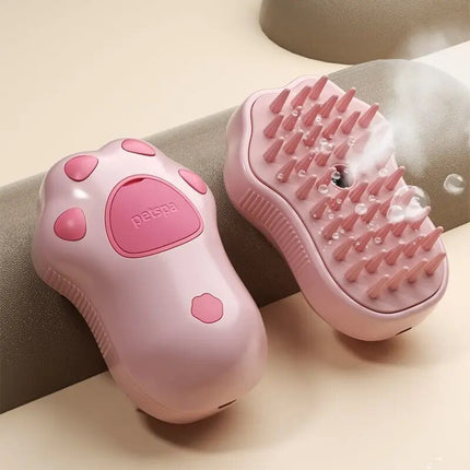 Brosse de massage à vapeur pour animaux de compagnie avec jet d'eau électrique