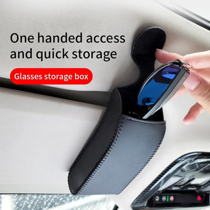 Compact PU Leather Car Visor Organizer for Glasses and Accessories - Wnkrs