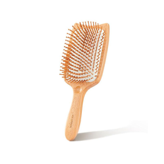 Brosse à cheveux de massage à large planche en bois de hêtre naturel