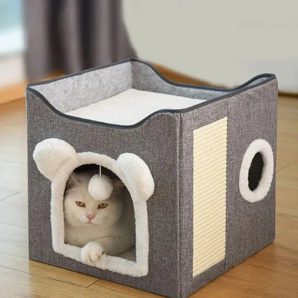 Cama cálida para gatos de invierno