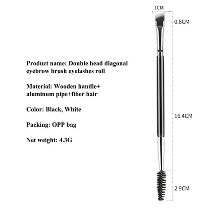 Brosse à sourcils à double extrémité et peigne à cils Outil de maquillage 2 en 1