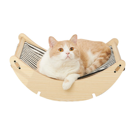 Cama mecedora de madera para gatos